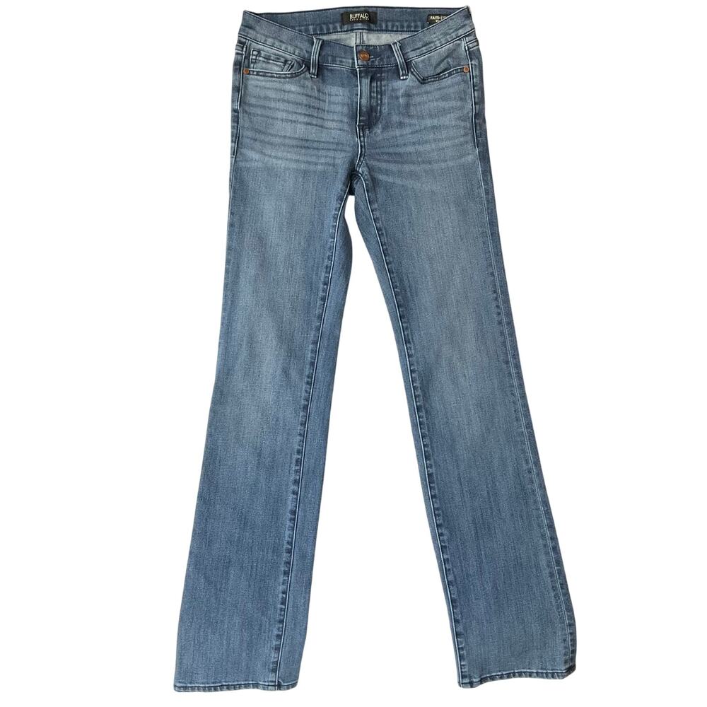 Buffalo by David Bitton Women MidRise Straight Stretch Waxed Jeans size W25,Blue
